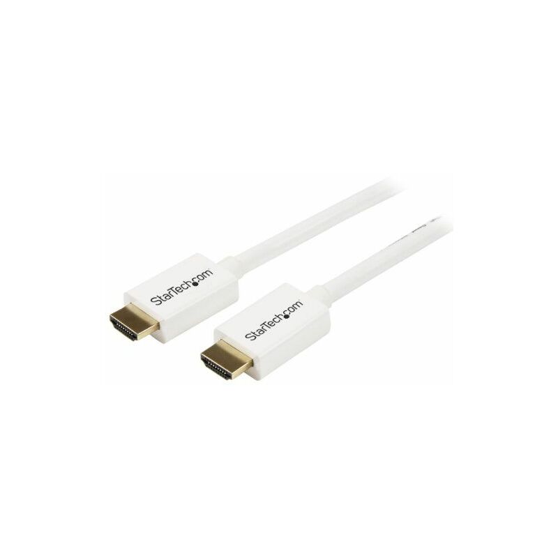 

.com Cable HDMI de alta velocidad de 2m - Macho a Macho - CL3 Instalación en Pared - Ultra HD 4k x 2k - Blanco - Startech