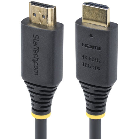 StarTech.com Câble HDMI Haut Débit de 1,5m Certifié Premium, 4K 60Hz/1440p 144Hz, HDR10/HDCP 2.2/ARC, 18Gbps, Cordon HDMI 2.0 UHD pour TV/Moniteur/Affichage, Gaine TPE