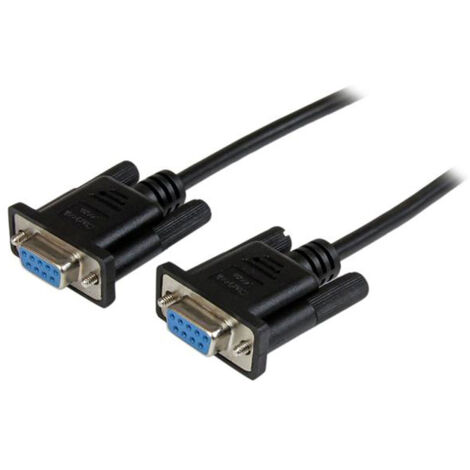 StarTech.com Câble null modem série DB9 RS232 de 2m - Cordon série DB9 vers DB9 - F/F - Noir