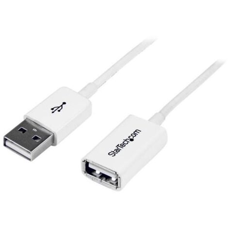 StarTech.com Câble Rallonge USB 1m - Cable USB 2.0 A-A Mâle / Femelle - Blanc