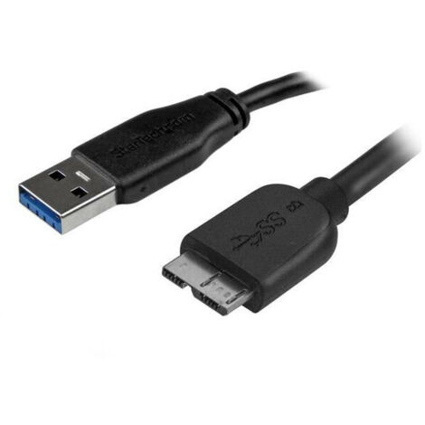 StarTech.com Câble SuperSpeed USB 3.0 slim A vers Micro B de 0,5 m - Mâle / Mâle - Noir - 0,5 m - USB A - Micro-USB B - 3.2 Gen 1 (3.1 Gen 1) - Male connector / Male connector