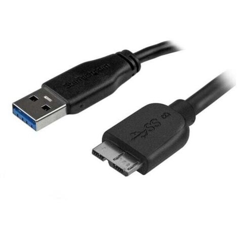 StarTech.com Câble SuperSpeed USB 3.0 slim A vers Micro B de 2 m - Mâle / Mâle - Noir - 2 m - USB A - Micro-USB B - 3.2 Gen 1 (3.1 Gen 1) - Male connector / Male connector
