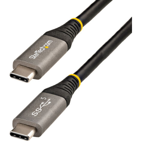 StarTech.com Câble USB C 5Gbps 2m - Câble USB-C de Haute Qualité - Câble USB 3.1/3.2 Gen 1 Type-C - Alimentation 100W (5A) Power Delivery, DP Alt Mode - Cordon USB C vers C - Charge/Synchronisation