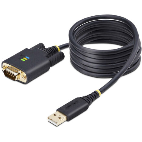 StarTech.com Cavo adattatore da USB a seriale da 2 m, ritenzione COM, viti/dadi intercambiabili, da USB-A a DB9 RS232, IC FTDI, protezione ESD, Windows/macOS/Linux