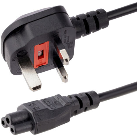 StarTech.com Cavo di Alimentazione per Notebook da 1m Cavo Elettrico AC di Ricambio per Alimentatori da BS 1363 UK a C5 2.5A-250V, 18AWG, Omologato UL