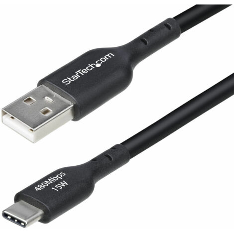 StarTech.com Cavo di Ricarica USB-A a USB-C da 4m - Cavetto di Carica Rapida USB-A a Type-C da 3A, Cavo per Trasferimento Dati USB 2.0 rivestito in TPE - Nero