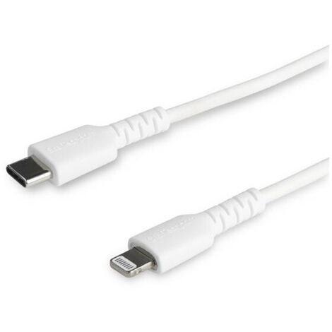 StarTech.com Cavo durevole da USB-C a Lightning da 2m bianco - Cavo di alimentazione/sincronizzazione in Fibra aramidica robusta per impieghi intensivi da USB tipo C a Lightening - Certificato Apple M