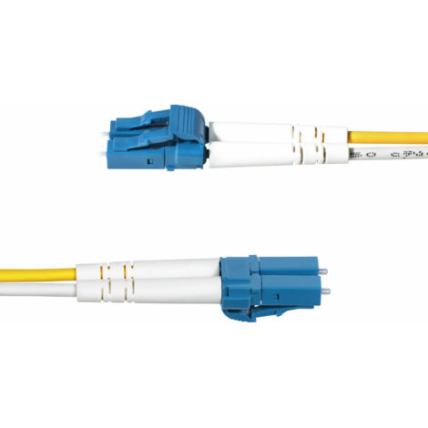 StarTech.com Cavo in fibra ottica duplex monomodale OS2 da LC a LC (UPC) da 5m, 9/125µm, 100G, Insensibile alla piegatura, Bassa perdita di inserzione, Cavo patch in fibra LSZH