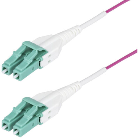 StarTech.com Cavo in fibra ottica multimodale da 5m LC a LC (UPC) OM4 Viola Erica, 50/125 µm, 40G/100G, LOMMF/VCSEL, cavo in fibra Uniboot, certificato OFNR Riser