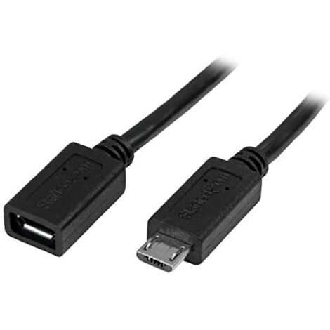 StarTech.com Cavo prolunga Micro USB maschio a femmina - Cavo di estensione micro-USB di 50cm - Nero