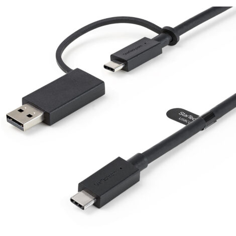startechcom Cavo USB-C ibrido 2-in-1 nero 1 metro