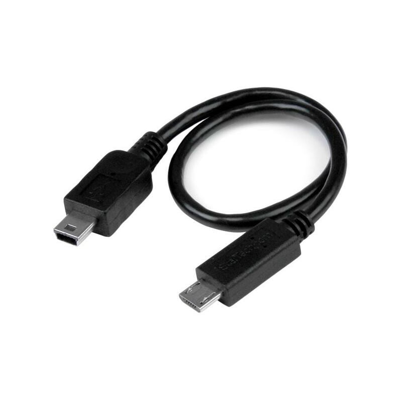 Startech - com Câble usb otg Micro usb vers Mini usb de 20 cm - m/m - 0,2 m - Mini-USB b - Micro-USB b - Male connector / Male connector - Noir