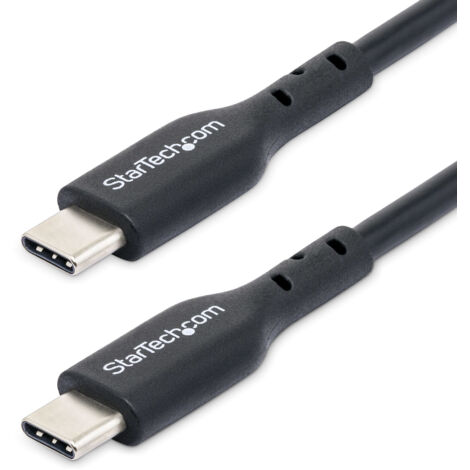 StarTech.com Chargeur USB-C de 1m, Câble USB-C, Cordon de Recharge USB 2.0 Type-C pour Ordinateur Portable, Câble de Chargement, 60W 3A Power Delivery, Gaine TPE, Câble de Transfert de Données USB-C, 