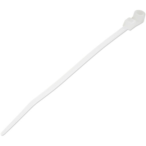 StarTech.com Colliers de Serrage avec Trous de Montage 10 cm - Largeur 2 mm - Diam. de faisceau 24 mm - Résistance 8 kg - Colliers autobloquants en Nylon 66 avec Trous de vis - Homologués UL - 100 pcs