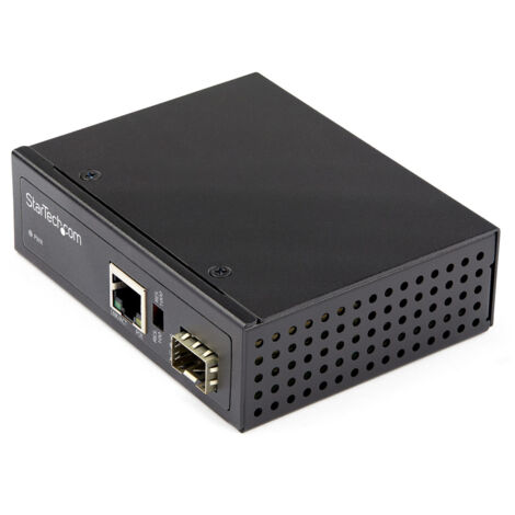 StarTech.com Convertitore Media Industriale Fibra-Ethernet Gigabit PoE+ 60W SFP-RJ45