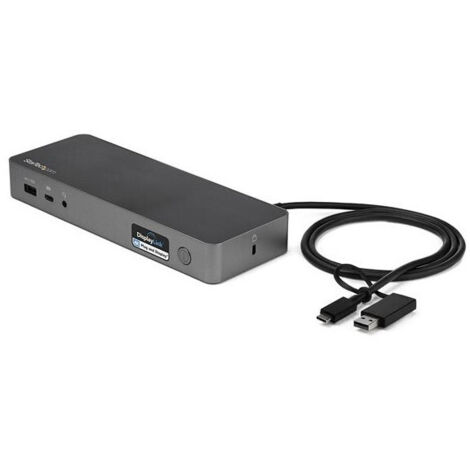 StarTech.com Docking station USB-C e USB-A - Docking station universale per portatili, doppio 4K DP e HDMI, 100W PD, Mac/Windows/Chrome OS, Hub 4x USB 5Gbps, GbE