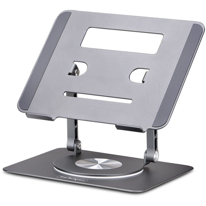 Startech Grau .Com Ergonomischer Höhenverstellbarer Laptopständer, Dreh-Neigbarer Computerständer, Tragbare Laptophalterung-Notebookständer, Bis 5Kg, Aluminium Konstruktion