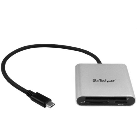StarTech.com FCREADU3C lettore di schede USB 3.2 Gen 1 (3.1 Gen 1) Type-C Nero, Argento