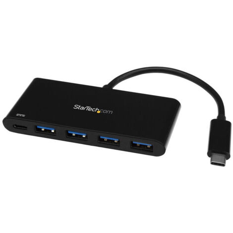 StarTech.com HB30C4AFPD hub de interfaz USB 3.2 Gen 1 (3.1 Gen 1) Type-C 5000 Mbit/s Negro