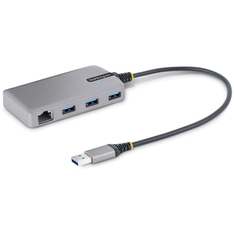 StarTech.com Hub USB 3 Ports - 3x Ports USB-A - Gigabit Ethernet (RJ45) - Mini Hub USB, USB 3.0 5Gbps - Alimentation par Bus - Hub USB pour PC