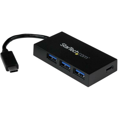 StarTech.com Hub USB 3.1 Gen 1 à 4 ports - Concentrateur USB-C vers 1x USB-C 3x USB-A - USB 3.0 (3.1 Gen 1) Type-C - USB 3.2 Gen 1 (3.1 Gen 1) Type-A - 5000 Mbit/s - Noir - Plastique - CE - FCC - RoHS