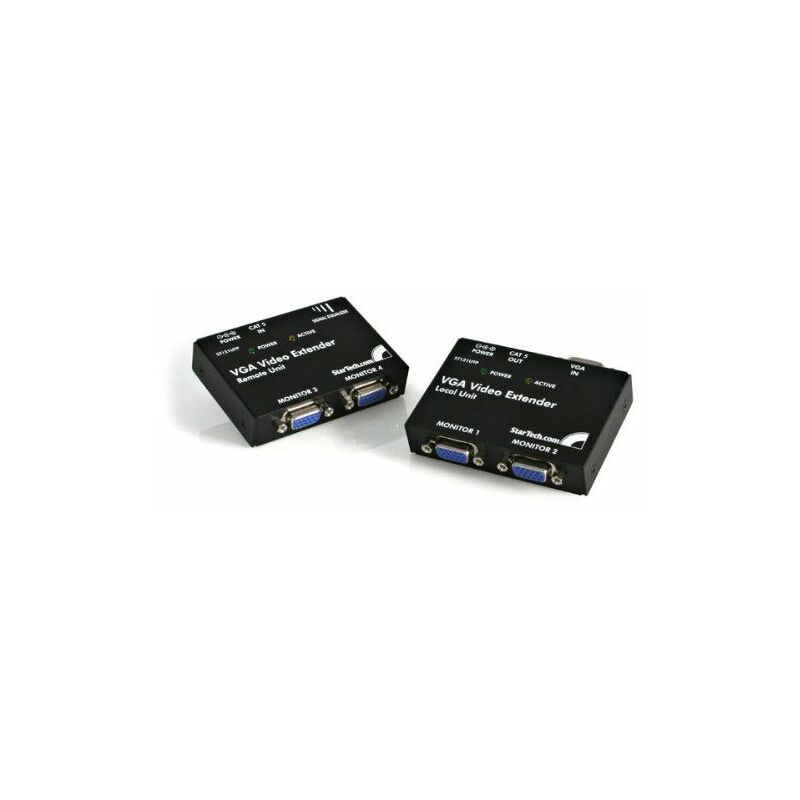 

.com Kit Extensor Vídeo VGA por Cable Cat5 UTP Ethernet de Red 4 Puertos - 2x Locales - 2x Remotos - Startech