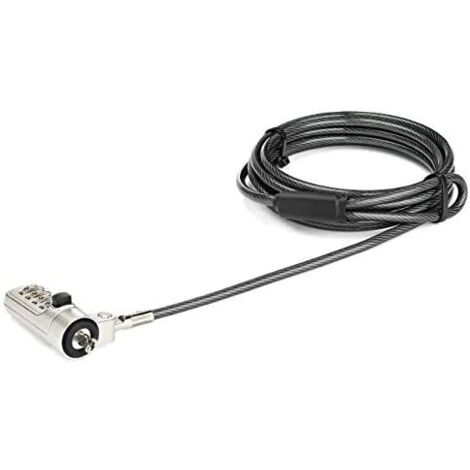 StarTechcom LTLOCKNBL Câble de Sécurité Noir Argenté 2 m