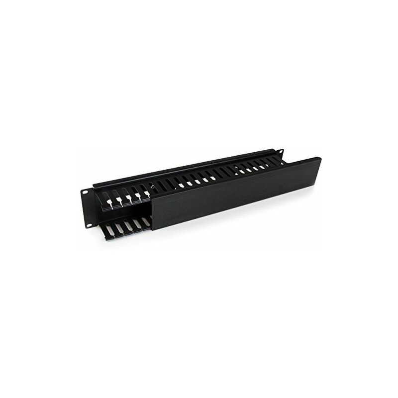 

.com Panel Canaleta Horizontal de 2U con Cubierta para Gestión de Cableado en Racks y Perforaciones Laterales - Startech