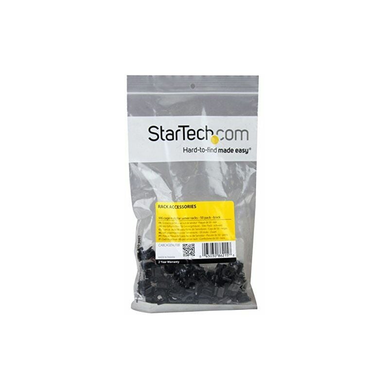 

Paquete de 50 Tuercas Enjauladas M6 - Color Negro - Startech.com