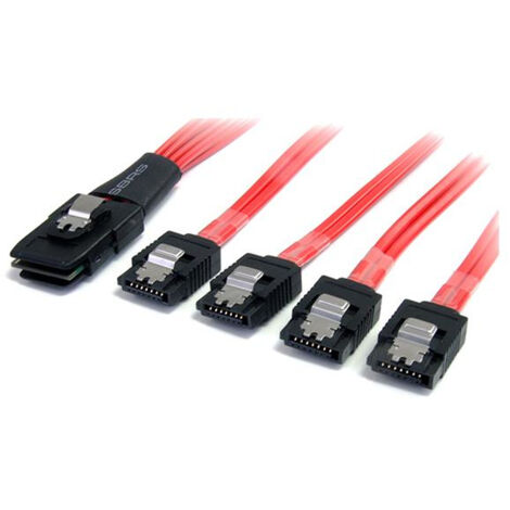 StarTech.com SAS8087S4100 - Câble miniSAS (SFF-8087) vers 4x SATA (7 broches) à verrouillage - 1 m