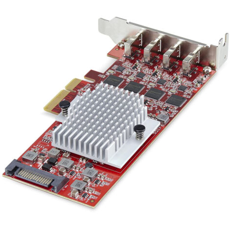 StarTech.com Scheda PCIe USB-C a 4 Porte, USB 3.2 10Gbps, Scheda di Espansione PCI Express USB Type-C con 4 Controller USB Indipendenti, Windows/Linux/macOS, TAA