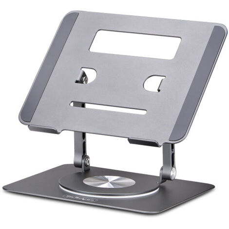 StarTech.com Supporto per PC portatile con rotazione a 360°, rialzo ergonomico da scrivania per laptop, rialzo con inclinazione regolabile, max 5 kg, alluminio