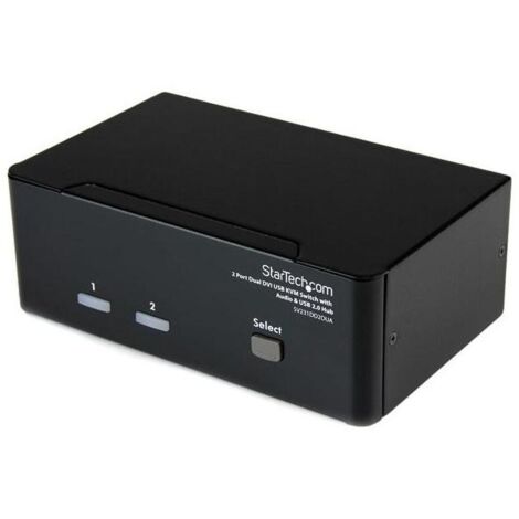 StarTech.com Switch KVM Dual DVI USB 2 porte con audio e hub USB 2.0