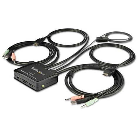 StarTech.com Switch KVM HDMI 2 porte 4K 60Hz UHD con cavi integrati