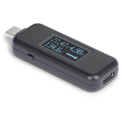 StarTech.com Testeur de Puissance USB-C, Multimètre Numérique, Voltmètre et Ampèremètre Bidirectionnel, Jusqu'à 240W PD EPR, Testeur de Puissance Portable pour Câble et Port USB-C