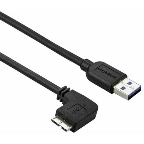 StarTech.com USB3AU1MLS - Câble USB 3.0 Type-A vers micro USB 3.0 B coudé à gauche (Mâle/Mâle - 1 m)