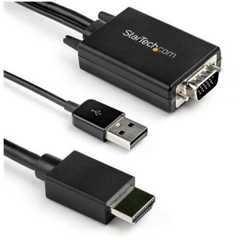 startechcom VGA2HDMM2M câble adaptateur vidéo noir 2 mètres