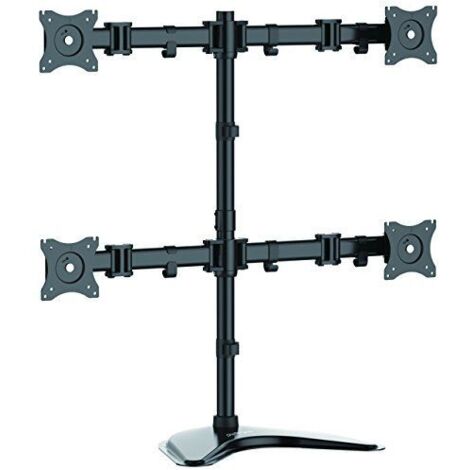 StarTech.com Vierfach-Monitorhalter - Schwenkbar - Verstellbarer 4 Monitorstnder - Fr VESA Monitore bis zu 68,60cm (27)  (8 Kg) - Aufstellung fr 4 Monitore - Aluminium, stabiler Stahl - Schwarz - Bild