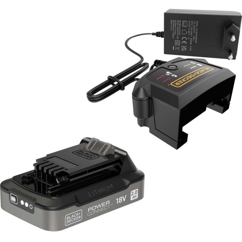 Black & Decker BDL2018S1B-QW Werkzeug-Akku und Ladegerät 18V 2Ah Li-Ion