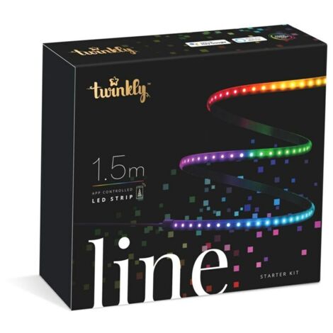 STARTER KIT IP20 bande noire 1,5m 90 LEDS multicolores RGB TWINKLY LINE - TWINKLY