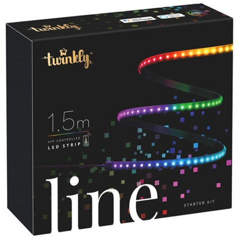 STARTER KIT IP20 striscia bianca 1,5m 90 LED multicolori RGB TWINKLY LINE - TWINKLY