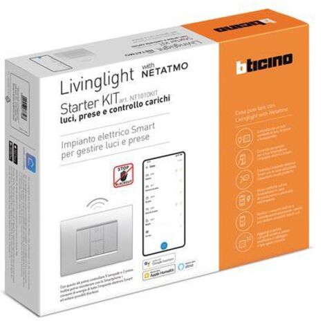Starter Kit luci living Tech silver per gestione luci e prese Bticino NT1010KIT