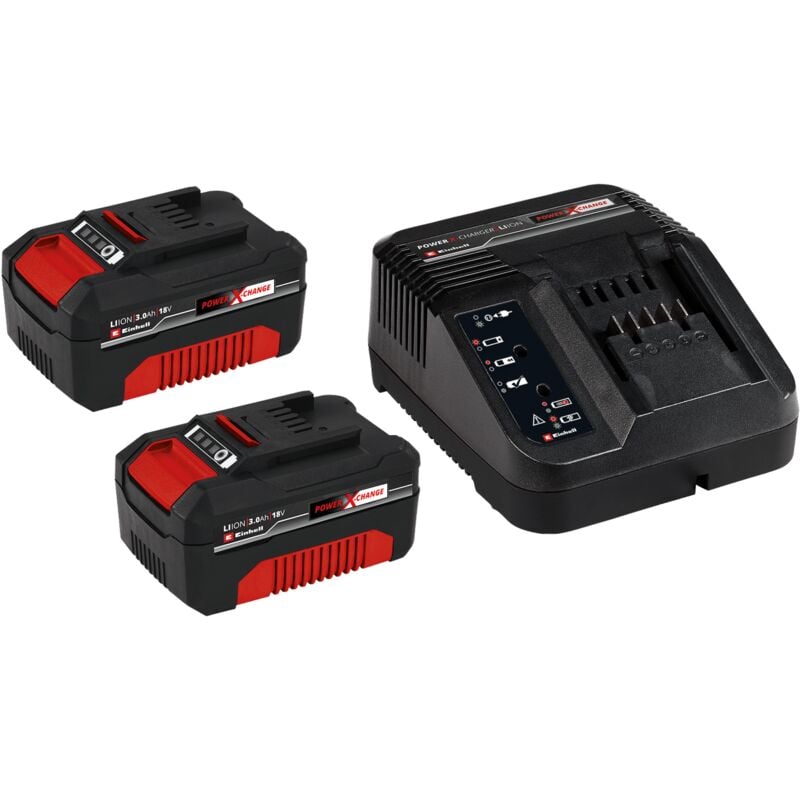 Original Starter Kit 2 x 3,0 Ah Power X-Change (18 v, 3,0 Ah, compatible avec tous les outils Power X-Change) - Einhell