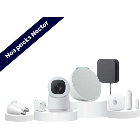 Starter Pack  Logement connecté - Echo Pop  Amazon Alexa / Blanc