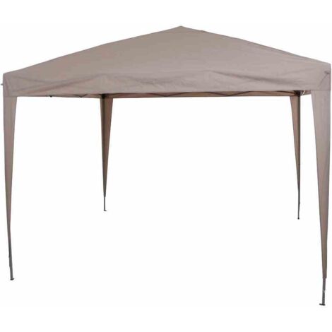 Starter Pavillon 300x300 cm, taupe Gestell aus Stahl, grau, Bezug aus Polyester, 160g/m² in taupe