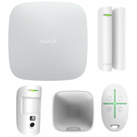 Starterkit AJAX Hub 2 + sirene exterieur blanc