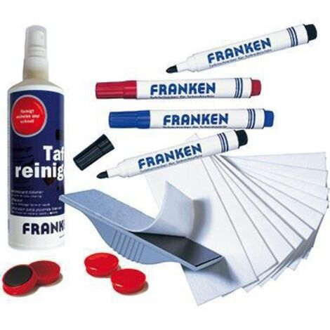 Starterset Magnettafel Junior Line 1 x Reinigungsspray 125 ml 1 x Tafelwischer magnetisch 10 Bl. Löschfilz 4 x Tafelschreiber farbig sortiert 4 x