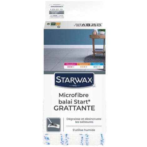 STARWAX - Housse microfibre grattante pour balai plat
