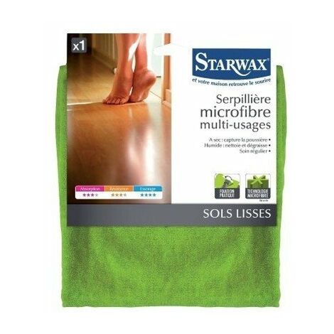 Starwax – Serpillière microfibre 60 x 50 cm – Nettoyage efficace pour tous types de sols – Absorption optimale – Lot de 2 unités