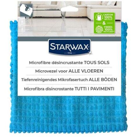 Starwax – Serpillière microfibre désincrustante 70 x 50 cm – Lavable à 60 °C – Pour nettoyage intensif – Polyester bleu